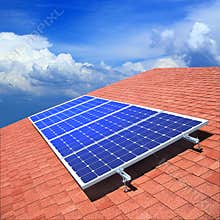 Solar panels on the roof