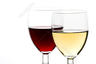 White wine and red wine