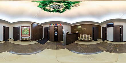 MINSK, BELARUS - AUGUST, 2018: full seamless spherical hdri panorama 360 degrees angle view in interior of hallway in modern