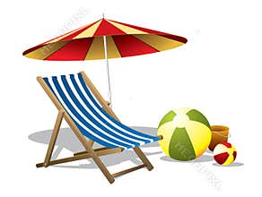 Beach chair with umbrella