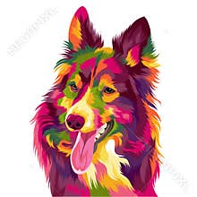 Funny and cute dog vector pop art full colours