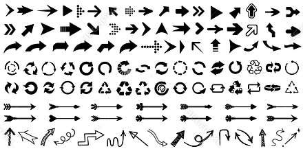 Set arrow icon. Collection different arrows sign. Black vector arrows â€“ for stock