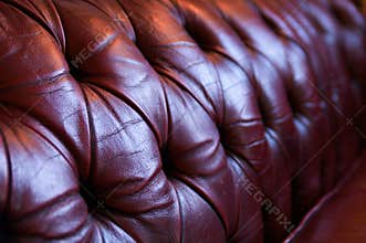 Red leather chesterfield sofa