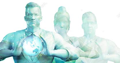 Man embracing technology and being empowered by technologies