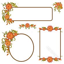 Set of autumn frames or banners