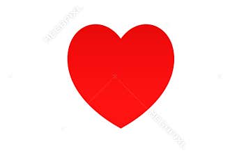 Red heart icon isolated on white background.