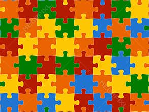 Colorful seamless piece puzzle presentation jigsaw background pattern. EPS 10