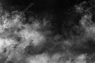 Abstract white smoke  black background