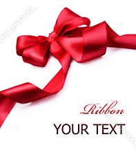 Red satin gift Bow.Ribbon