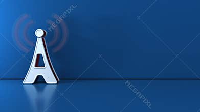 3D - Animation of a telecommunication antenna. Conceptual video