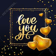 Valentine poster, card, banner letter slogan Vector elements for Valentine's day design elements. Typography Love heart