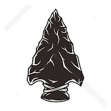 Native american flint arrowhead vintage concept
