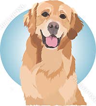 Cute Dog Golden Retriever Vector