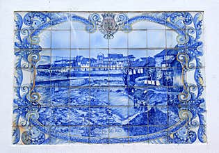 Portuguese azulejo of the town of Braganca
