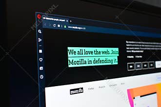 Mozilla browser website on computer screen