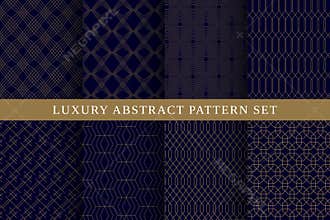 Blue luxury abstract vector patterns pack