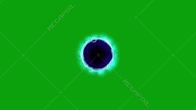 Sci Fi portal with green screen background