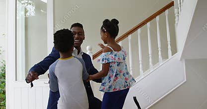 Family spending time together at home