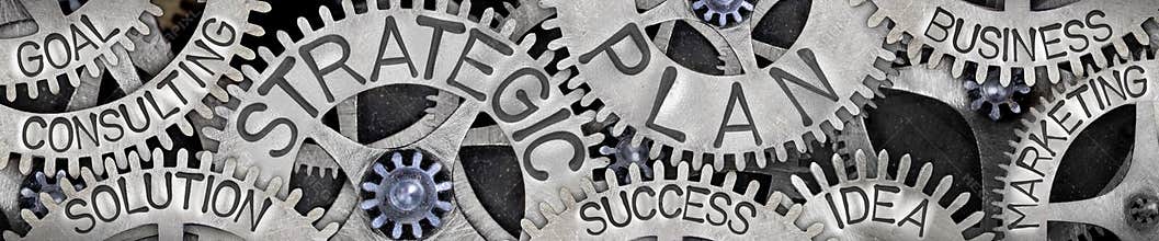 Metal Wheels with Strategic Plan Concept