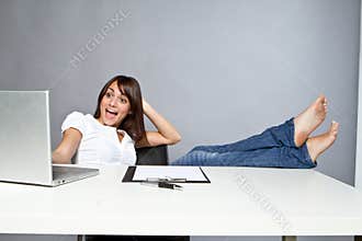 Young woman in office
