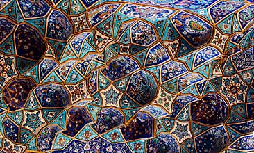 Blue tile patterns, Shah Mosque