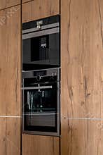 Microwave and oven build into wall