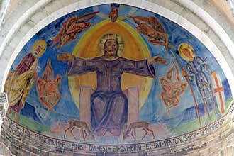 Fresco in Bamberg cathedral in Bamberg, Bavaria, Germany