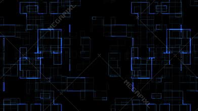 Abstract blue circuit computer connect background movement, concept of future technology and information communication