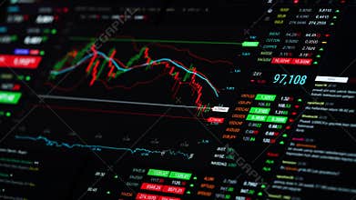 8K 7680x4320 Stock Market Graph