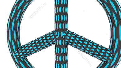 Peace sign from abstract material on white