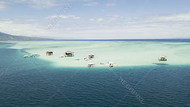 Aerial view at Manjuyod Sandbar in Negros, Oriental Philippines,