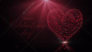 Valentines day wish with heart and light