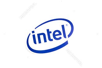 Los Angeles, California, USA - 17 January 2020: Intel logo on white background, Illustrative Editorial