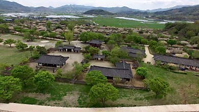 Aerial View of Nakan Eupseong Fortress, Suncheon, Jeonnam, South Korea, Asia