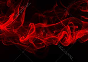 Fire of red smoke abstract on black background for design. darkness concept
