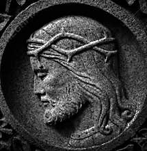 Stone Carving of Christ with Crown of Thorns Christian Christianity