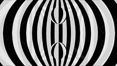 Striped black and white balls and spheres