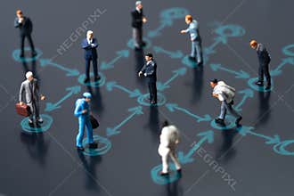 Social distancing, keep distance in public society people to protect COVID-19 coronavirus outbreak spreading concept, businessmen