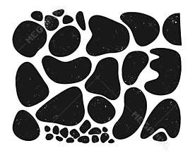 Bundle of vector hand drawn organic shapes,natural forms and textures.Freehand drawings