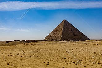 Great pyramid of Cheops and Sphinx