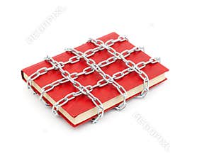 Censorship concept with books