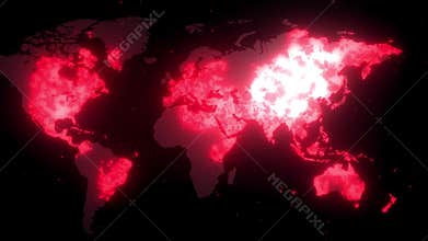 Coronavirus COVID-19 Spreading World Map 4K