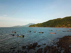Fishing boat park at Pulau Sayak