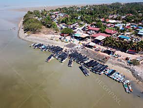 Fishing boat anchor at coastal of Kuala Muda.