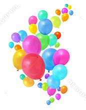 Colorful balloons flying