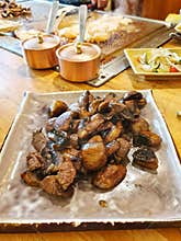 Beef and mushroom tepanyaki, Traditional japanese food, Japan