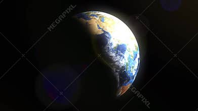 Globe from satellite shows worldwide geography from space - seamless loop