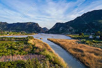 The Ojos reservoir, also called Azud de Ojos in Blanco, Region of Murcia. Spain