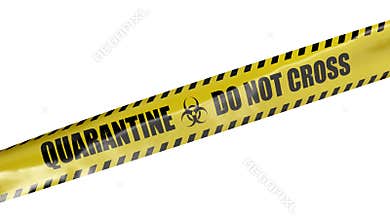 Coronavirus yellow tape with information