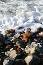 Seaside waves pebble